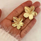 Zenat 2PC Stainless Steel Flower Earrings – Trendy Party