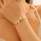 Zenat Leaf Bracelet Shining Crystal Adjustable