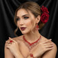 Zenat 3PC Conical Leaf Necklace Set for Dulhan