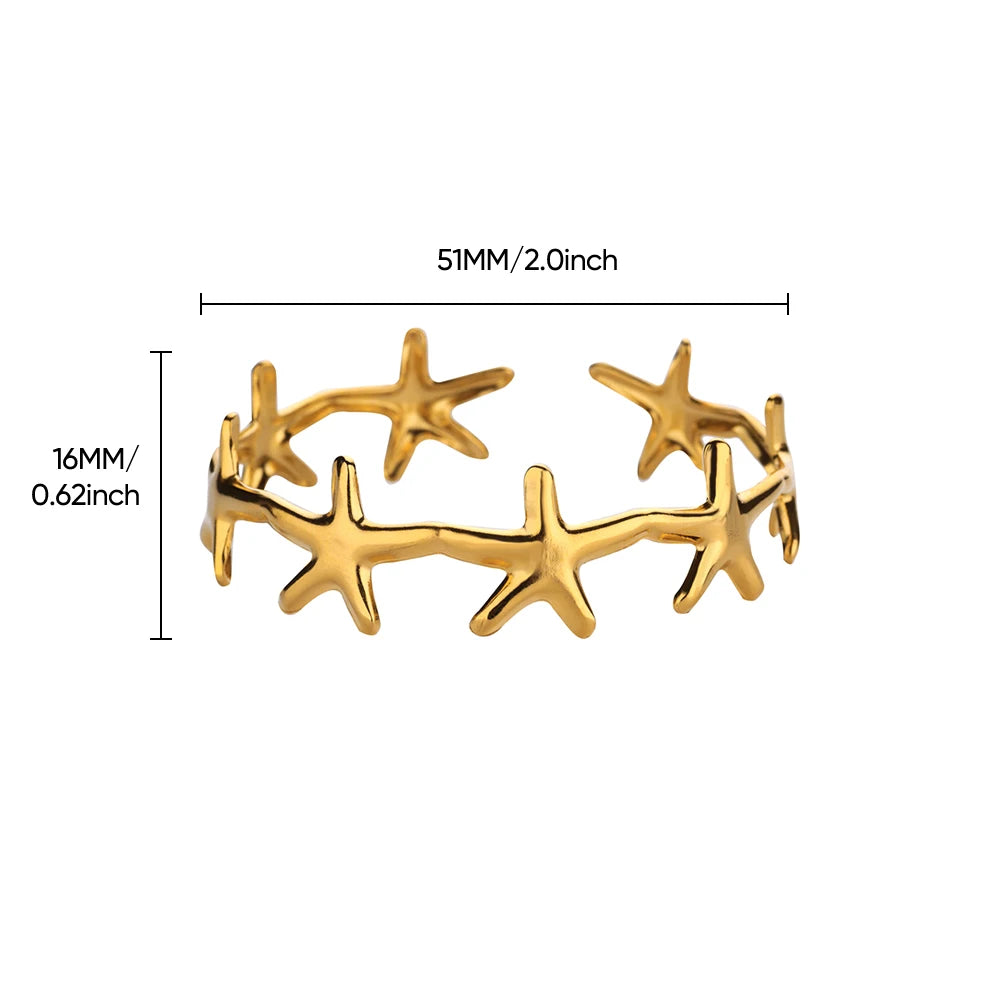 Shell Starfish 316L Stainless Steel Bangles for Women