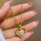Trendy Heart Stainless Steel Zirconia Necklaces For Women Girls Love Gold Color Metal Necklace Party Birthday Daily Jewelry
