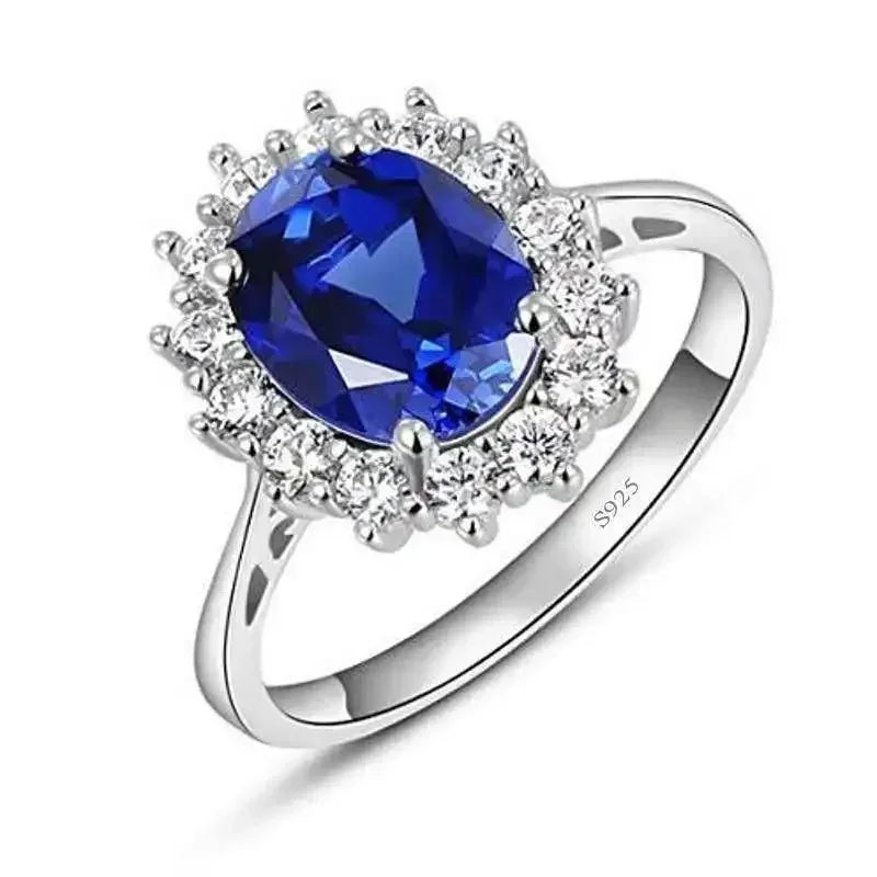 Zenat Blue Cube Zircon Elegant Ring