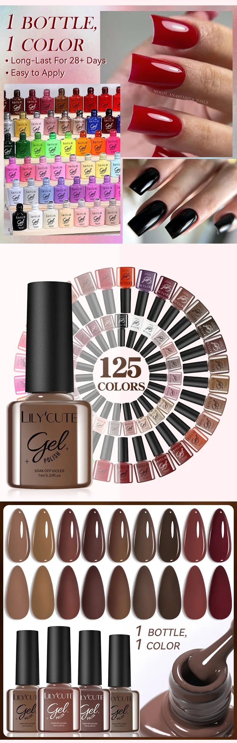 Zenat Red Autumn Winter Gel Nail Polish