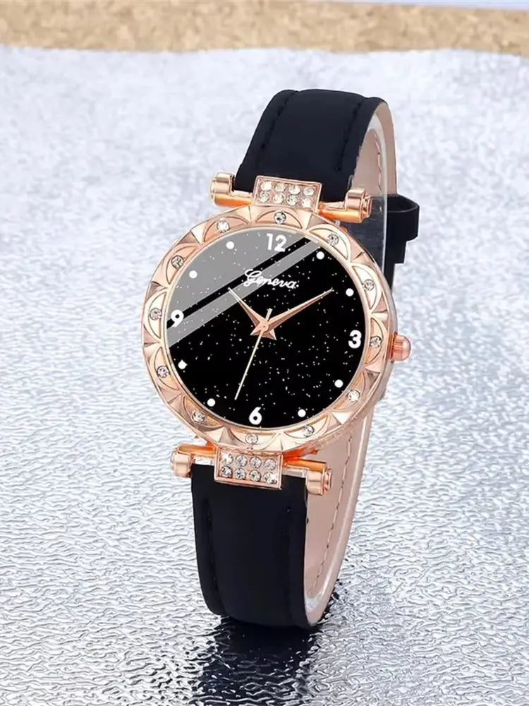 Zenat Luxury Rhinestone Women's Watch Bracelet Gift Set