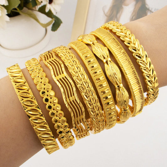 Elegant Stainless Steel Golden Color Bangles