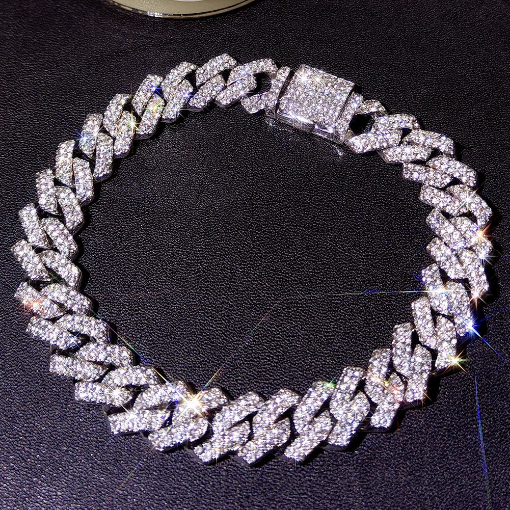 Zenat Iced Out Chunky Cuban Anklet for Women