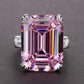 Zenat Pink Sparkling Zircon Princess Square Ring