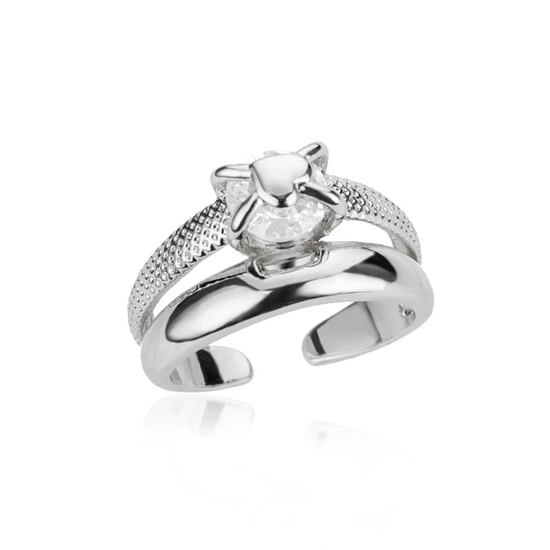 Zenat Heart Gold Plated Adjustable Ring