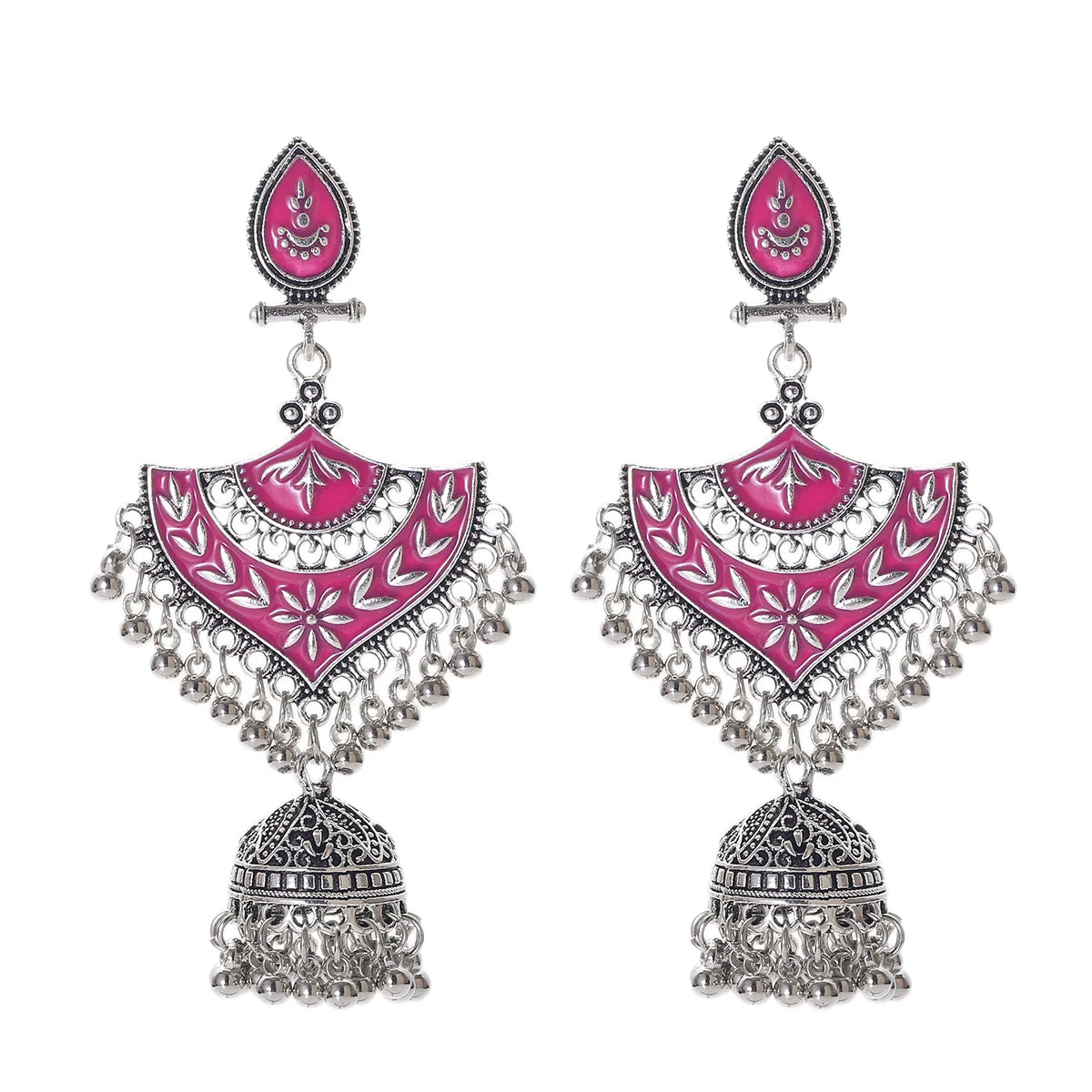 Zenat Trendy Indian Jhumka Charm Stud Earrings