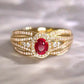 Zenat American Red Cubic Zirconia Ring