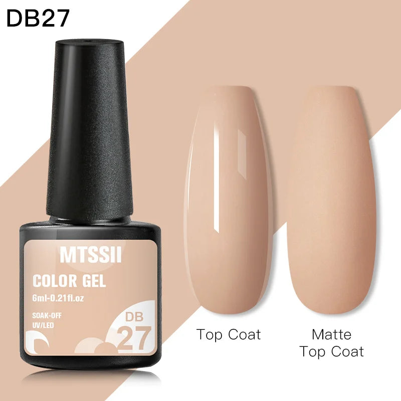 Mtssii 6ML Reflective Gel Nail Polish Shiny 14 Colors Semi-permanent UV Gel varnish Hybrid Nail Polish for Nail Art Manicure