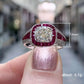 Zenat American Red Cubic Zirconia Ring