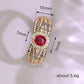 Zenat American Red Cubic Zirconia Ring