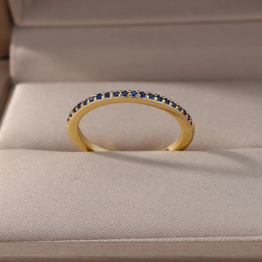 Zena Mini Zircon Green Adjustable Gold Ring