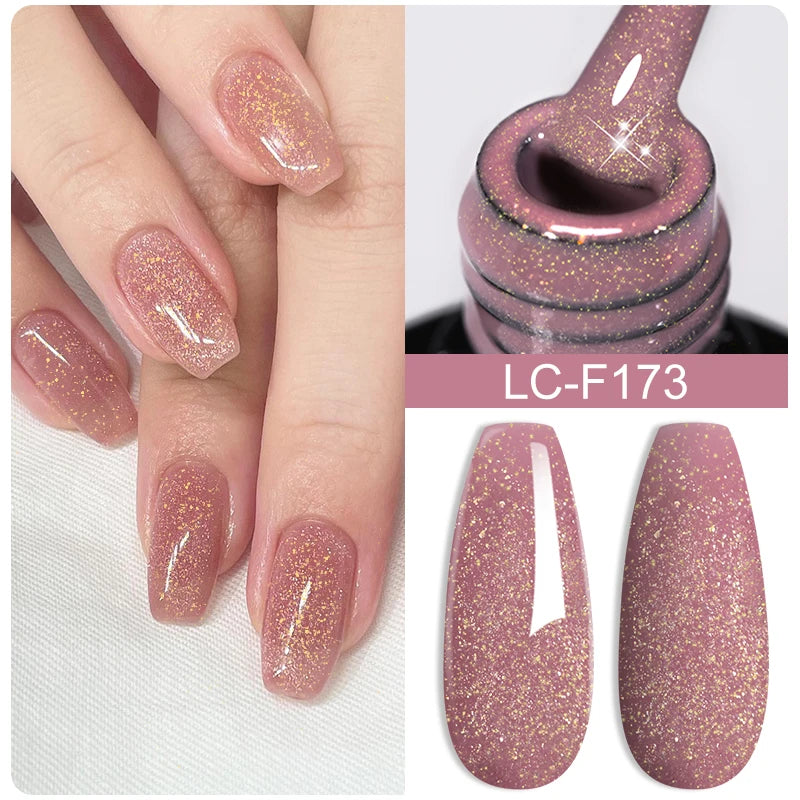 Zenat Bright Red Sparkling Glitter Gel Nail Polish
