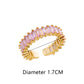 Colorful Cubic Zircon Open Ring For Women Stainless Steel Gold Color Square Rings Bohemian Romantic couple Jewelry Gifts