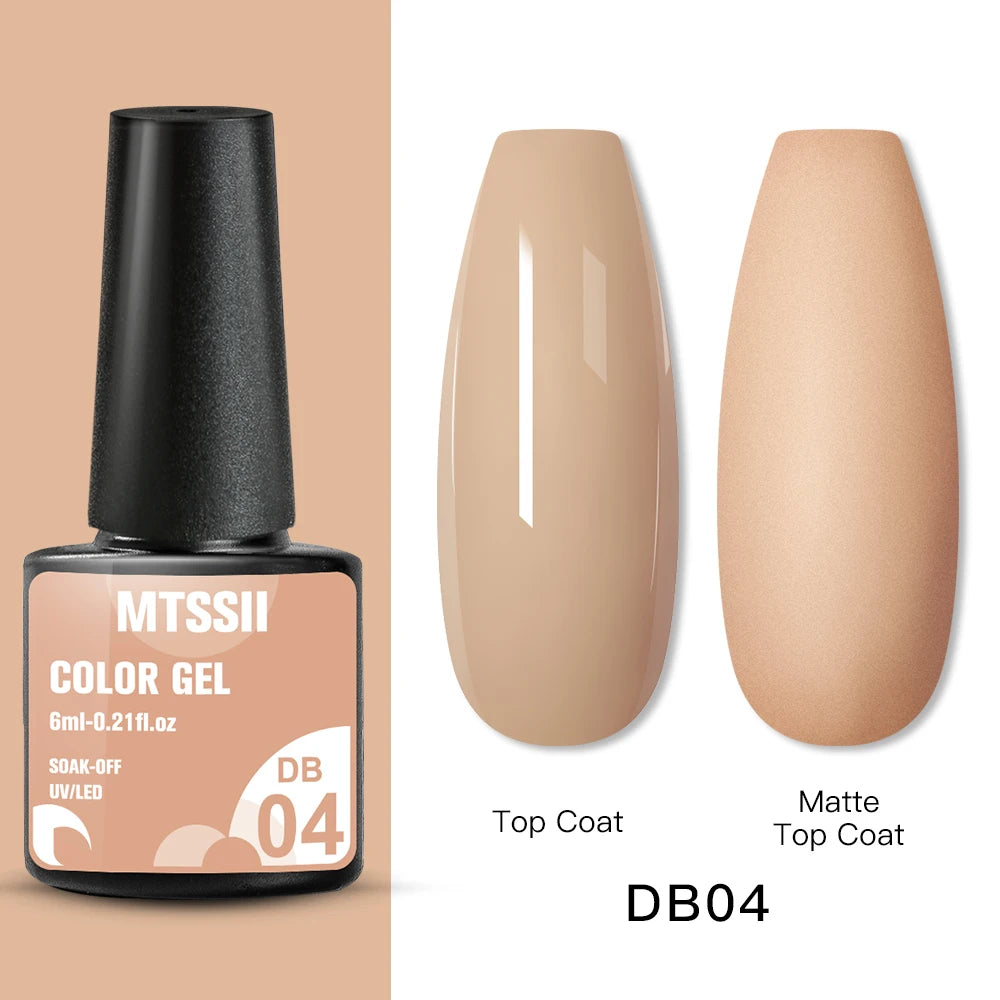 Mtssii 6ML Reflective Gel Nail Polish Shiny 14 Colors Semi-permanent UV Gel varnish Hybrid Nail Polish for Nail Art Manicure