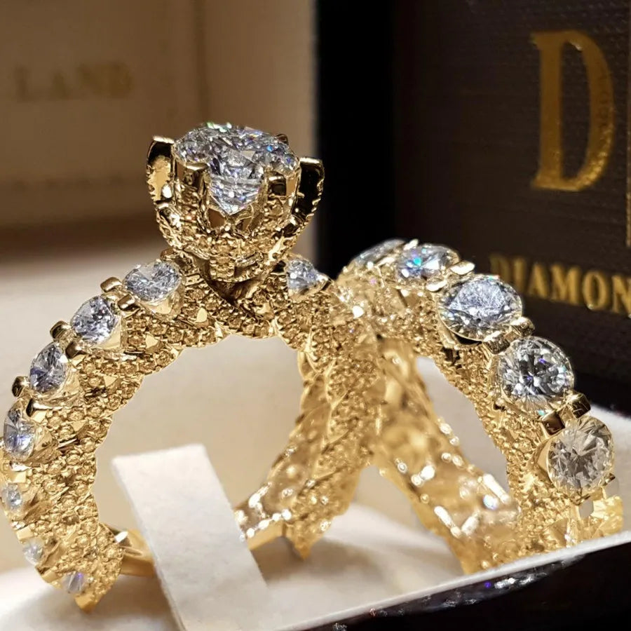 Zenat Attractive Women Rings Gold Color