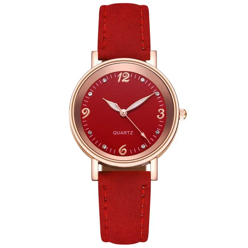 Light Luxury Luminous Quartz Wristwatches for Women Elegant Leather Band Analog Quartz Watches Casual Versatile Watches 스켈레톤 시계