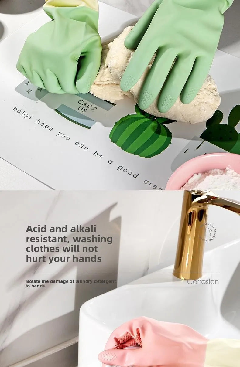Zenat Thick Waterproof Latex Kitchen Gloves