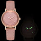 Light Luxury Luminous Quartz Wristwatches for Women Elegant Leather Band Analog Quartz Watches Casual Versatile Watches 스켈레톤 시계