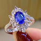 Zenat Blue Cube Zircon Elegant Ring