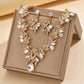 Zenat Sparkling Leaf Water Drop Jewelry Set