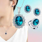 Zenat 925 Sterling Silver Princess Zircon Jewelry Set