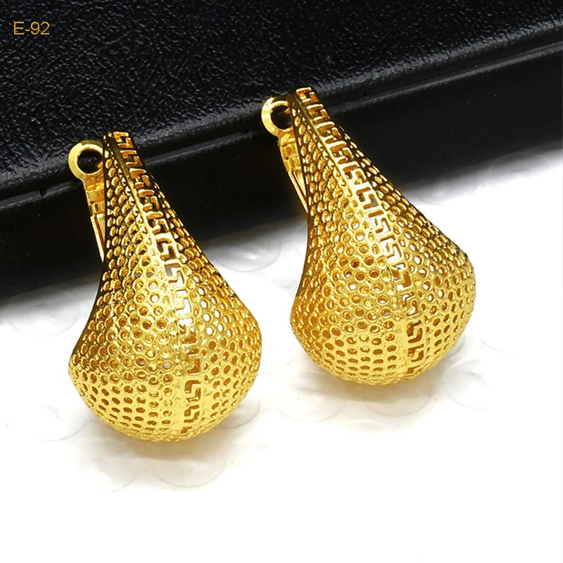 Zenat Dubai Gold Plated Hollow Earrings – Fine Jewelry