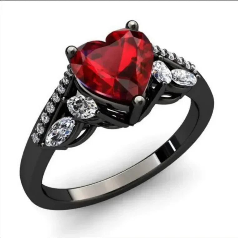Zenat American Red Cubic Zirconia Ring