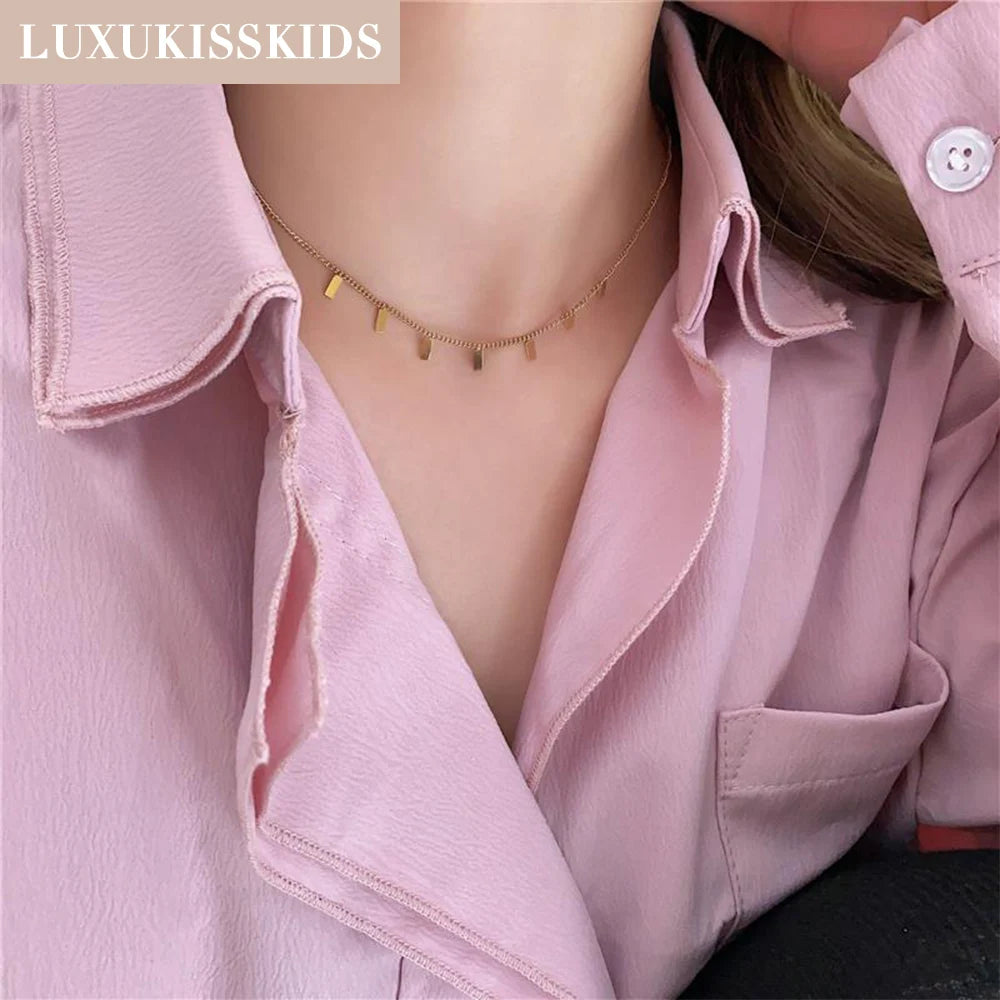 Zenat Golden Star Heart Bohemian Chain Necklace