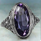 Zenat Oval Crystal Wedding Engagement Ring