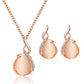 Zenat 3PC Waterdrop Rhinestone Necklace & Earrings Set