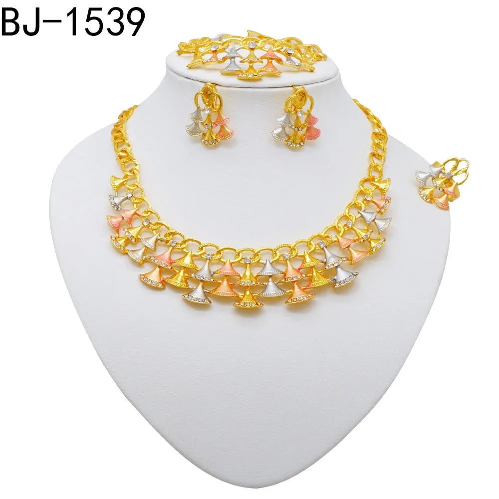Zenat Dubai 24K Gold Plated Wedding Jewelry Set