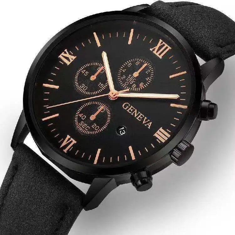 Zenat Geneva Wristwatch Alloy Case Leather