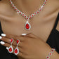 Minimalist Water drops Jewelry Set for Women Crystal Necklace Bracelet Earrings Set Gift Banquet Wedding Anniversary Accessories