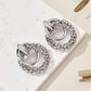 Women Earrings Big Shiny Double Rings Ear Studs Cool Round Metal Eardrop Self-confident Beauty Fashion Jewelry Accessory