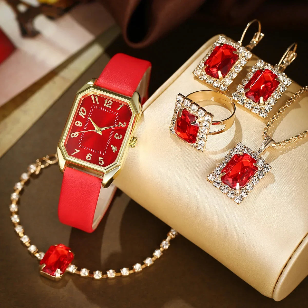 Luxury Fashion Square Women's Watches Brand Ladies Quartz Wristwatch Classic Simple Femme Blue Leather Band
