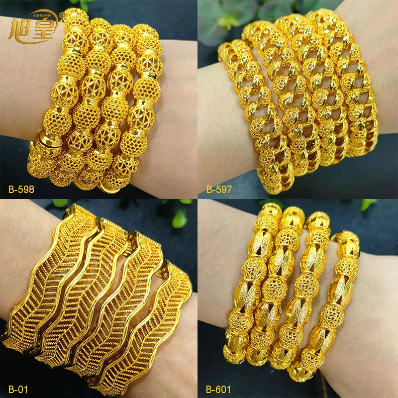 Zenat Luxury 24K Gold Plated Wedding Bangles