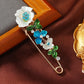 Zenat Sweet Flower Rhinestone Lapel Pin Brooch