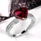 Zenat American Red Cubic Zirconia Ring