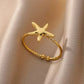 Zenat Zircon Heart Gold Adjustable Ring