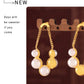 Zenat Round Stainless Steel Pearl Earrings for Women