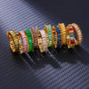 Zenat Colored CZ Square Gold Adjustable Ring