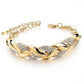 Zenat Leaf Bracelet Shining Crystal Adjustable
