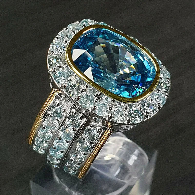 Zenat Sea Blue Cubic Zirconia Women’s Ring
