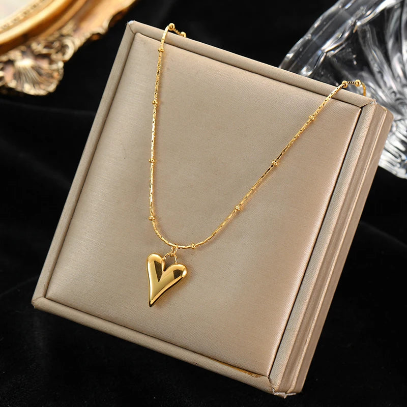 Zenat 316L Stainless Steel Love Necklace Set