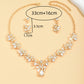 Zenat 3PC Sparkling Leaf Water Drop Jewelry Set