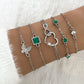 Zenat 5 Pieces/Set Of Rhinestone Butterfly Bracelet