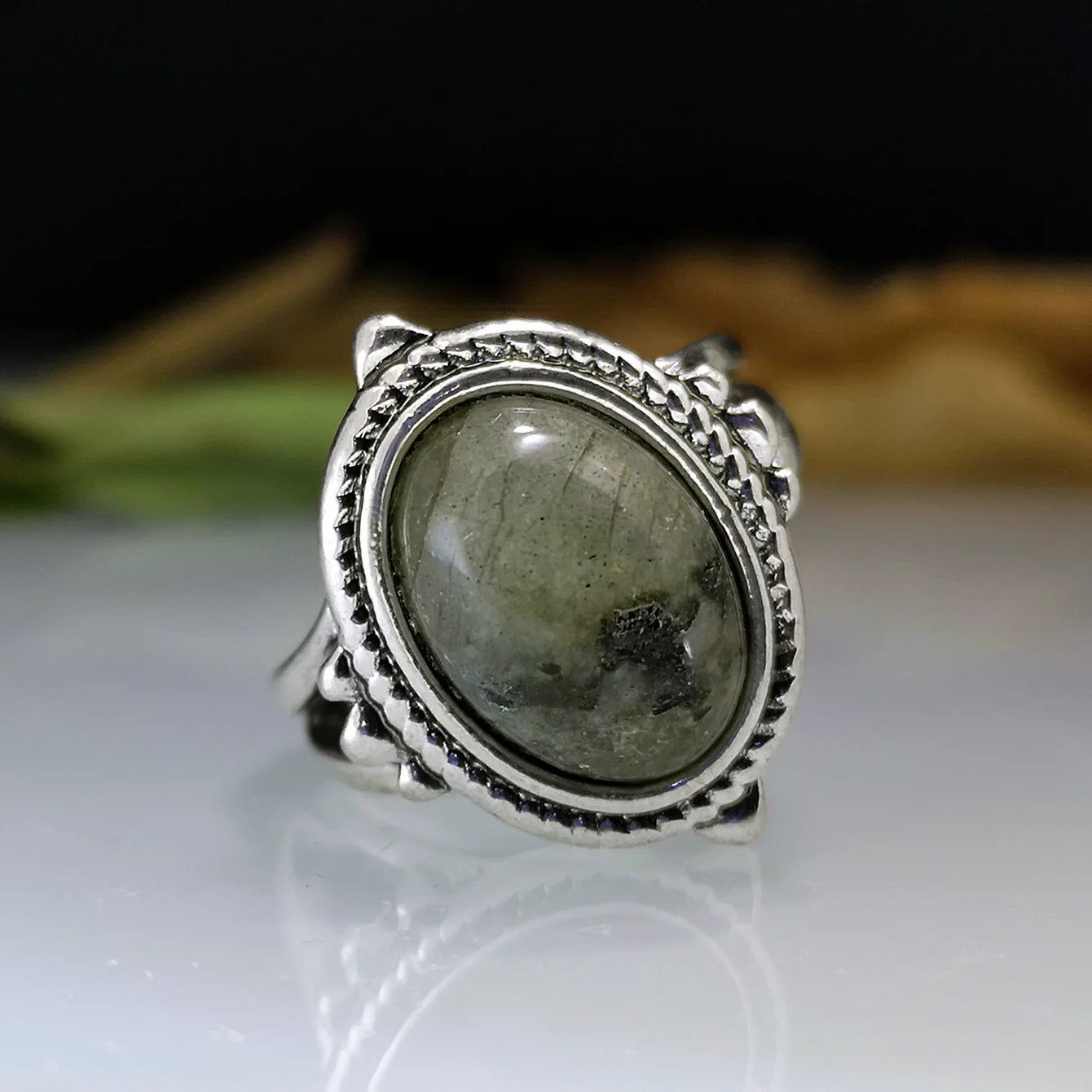 Zenat Victorian Women’s Faux Turquoise Carved Ring
